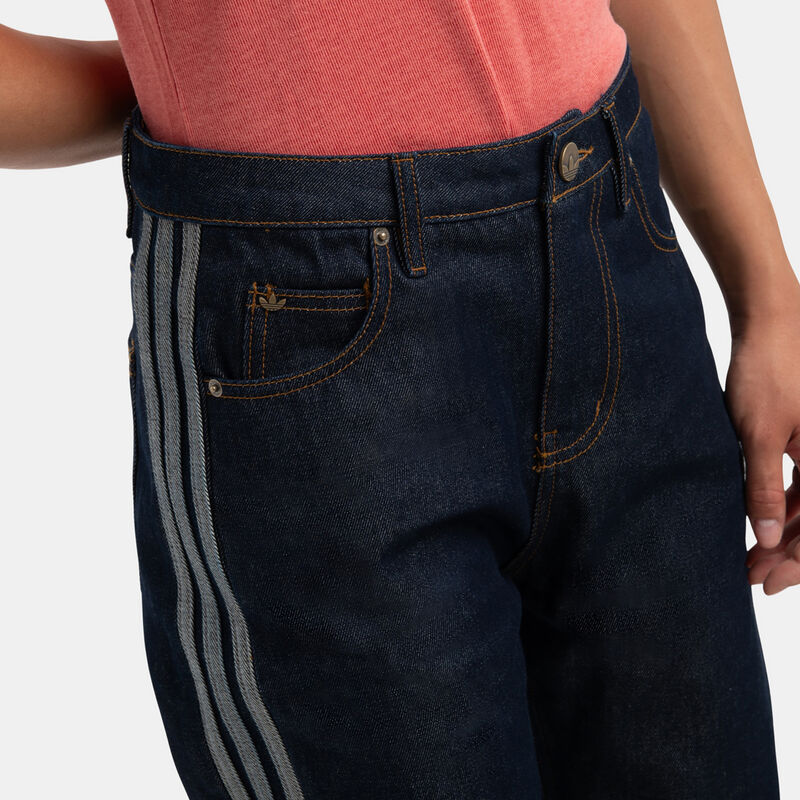 Jeans adidas Firebird Denim Mid Rise Straight, blu/grigio