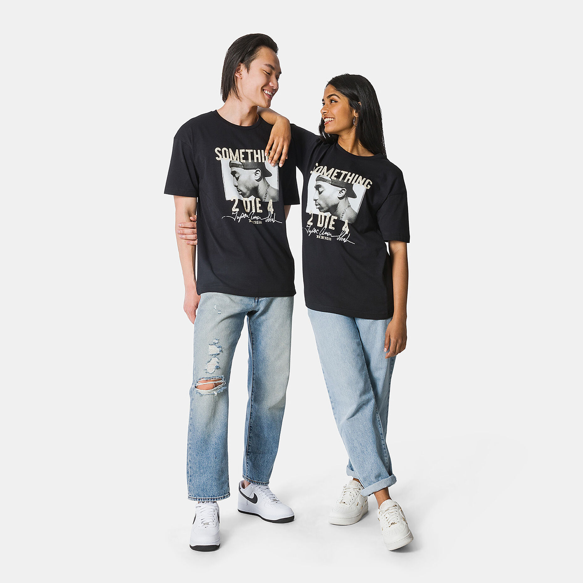 T-shirt Speedy Tee Tupac, nero/beige/bianco