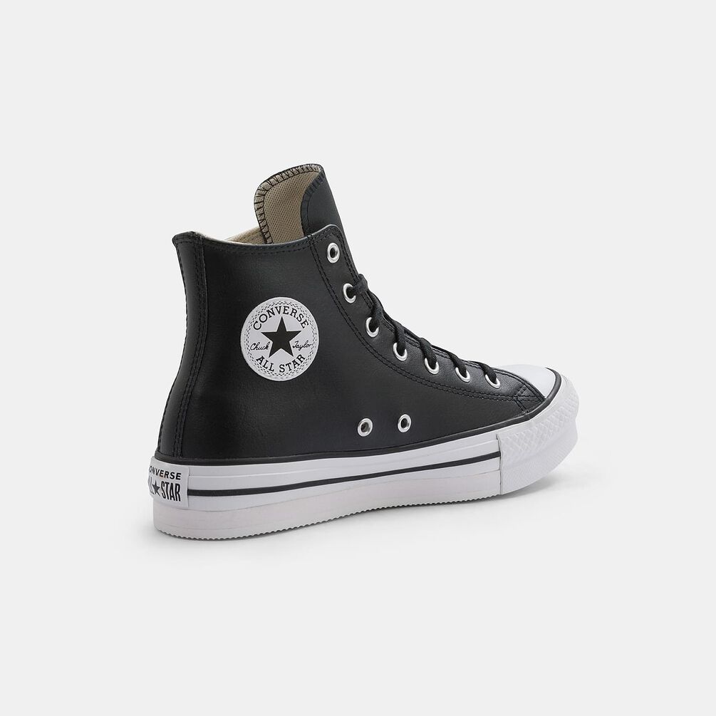 Converse Chuck Taylor All Star Lift Platform Leather, Nero/bianco