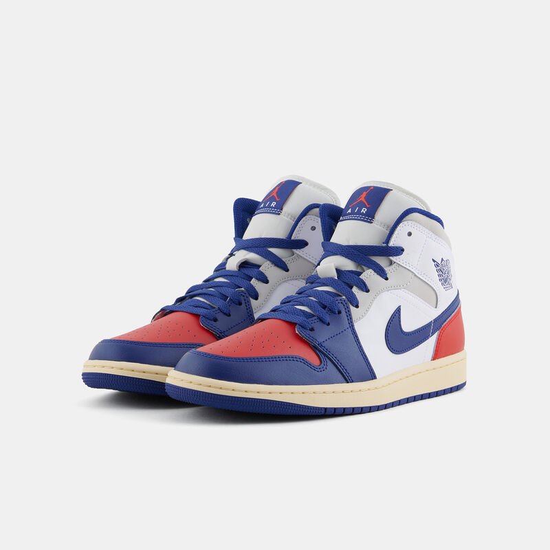 Air Jordan 1 Mid, bianco/blu/rosso