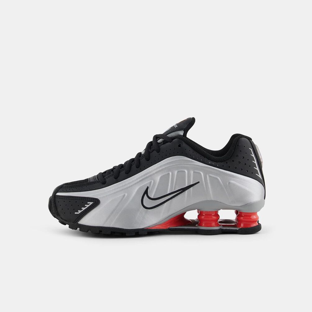 Nike Shox R4 (GS), argento/nero/rosso