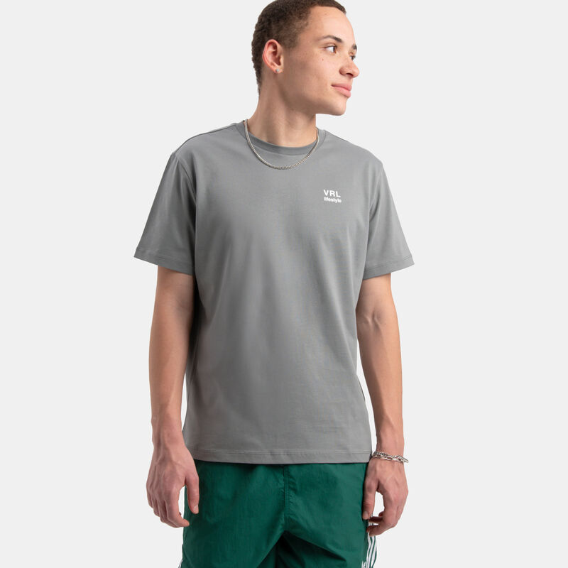 T-shirt VRL Lettering, grigio/bianco