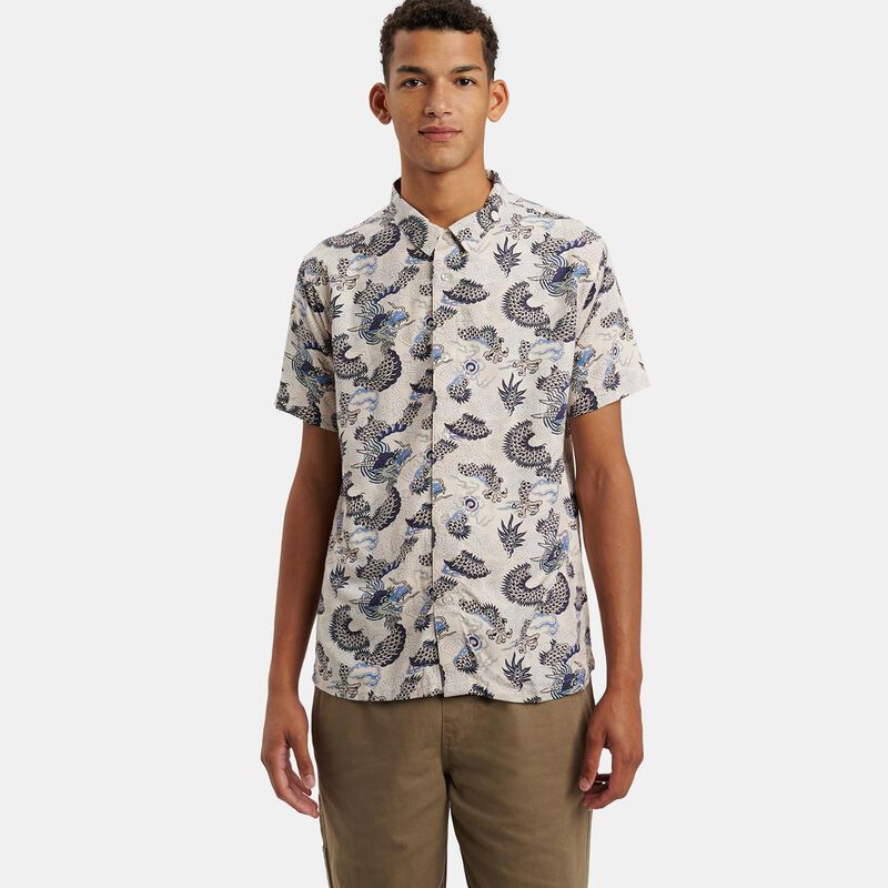 Camicia VRL Japan, beige/nero/blu