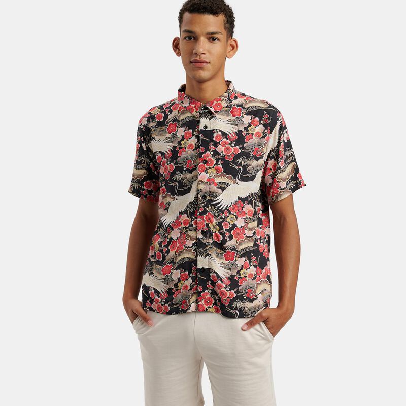 Camicia VRL Japan, rosso/beige/nero