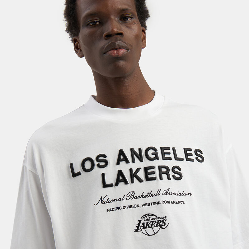 T-Shirt New Era LA Lakers NBA Linear, bianco/nero