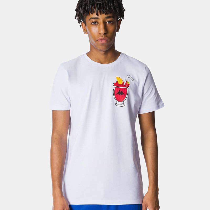 T-shirts Kappa Authentic Graphik Leugene, bianco/multicolor
