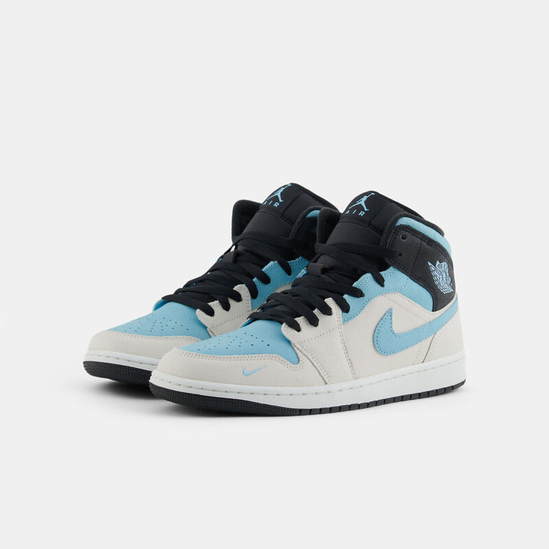 Air Jordan 1 Mid White Blue Chill, bianco/azzurro/grigio