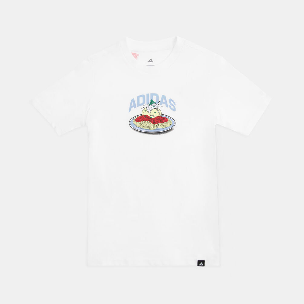 T-shirt adidas Pasta Graphic ragazzi, bianco/multicolor