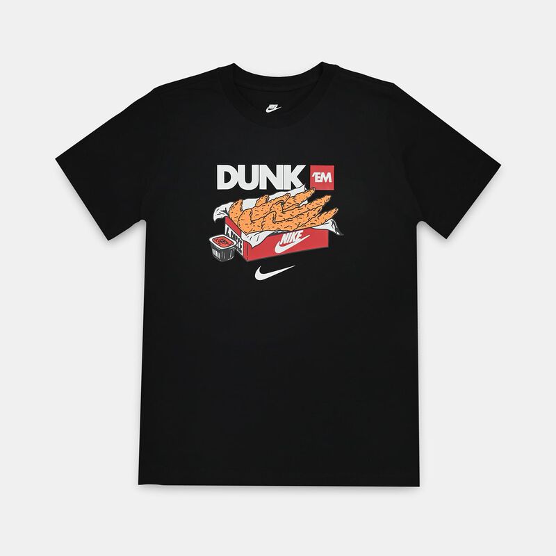 T-shirt Nike Sportswear Dunk ragazzi, nero/rosso/bianco