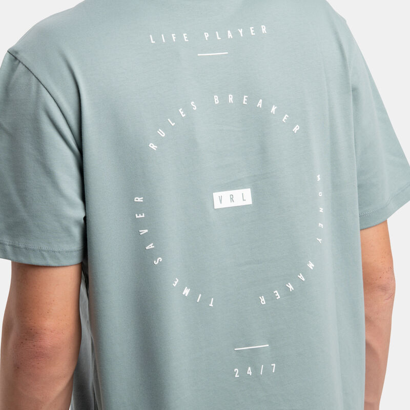 T-shirt VRL Lettering, azzurro/bianco