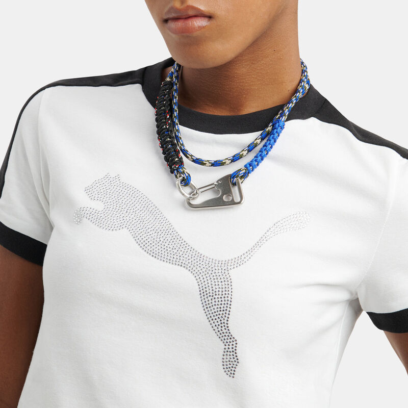 T-shirt Puma T7 x Fenty, bianco/nero/argento