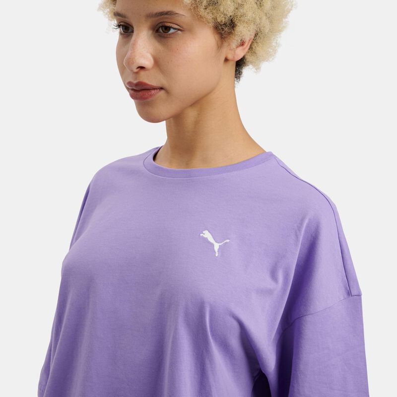 T-shirt Puma Wardrobe Ess, viola/bianco