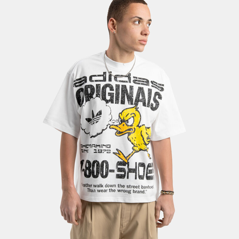 T-shirt adidas Originals Duck Graphic, bianco/nero/giallo