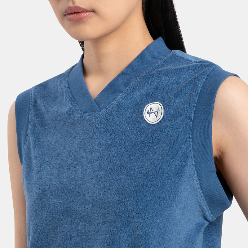 Canotta Nike Sportswear Chill Terry, blu/bianco