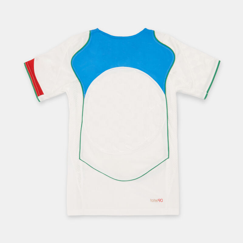 T-shirt Nike Total 90 ragazzi, bianco/blu/oro/rosso