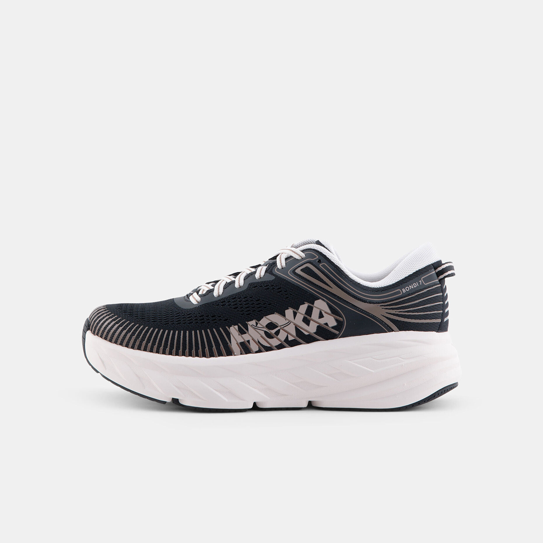 Hoka Bondi 7, nero/beige/bianco