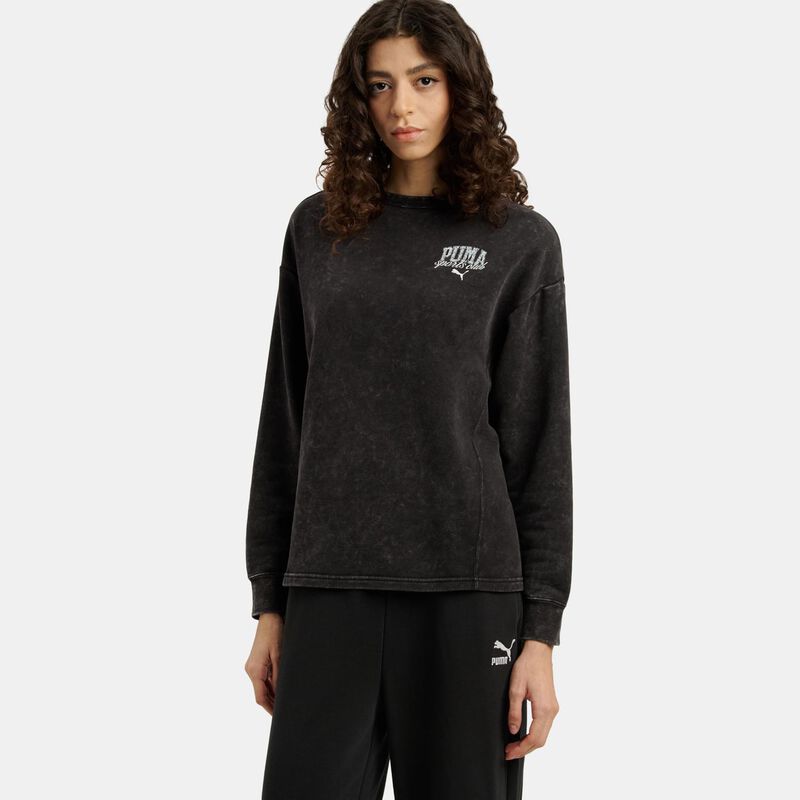 Felpa Puma CLASS Washed, nero/bianco