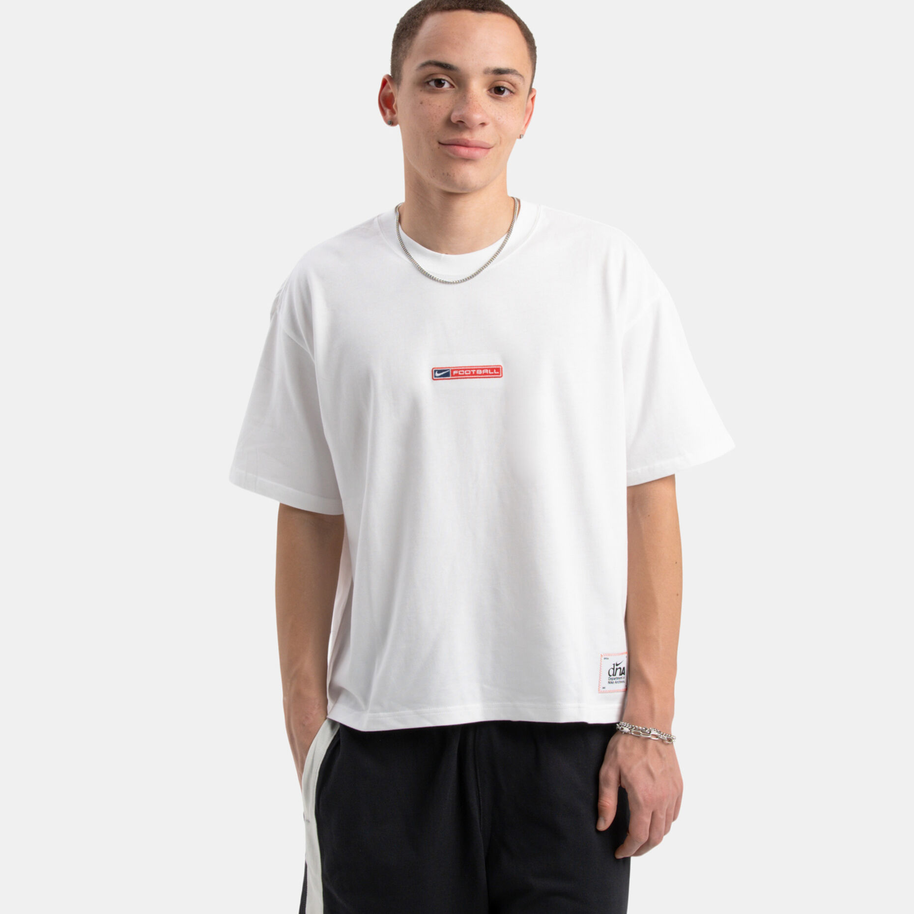 T-shirt Nike Sportswear Boxy Football, bianco/rosso