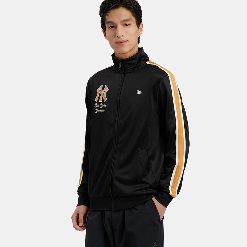 Felpa con zip New Era MLB Track SMU, nero/giallo/bianco