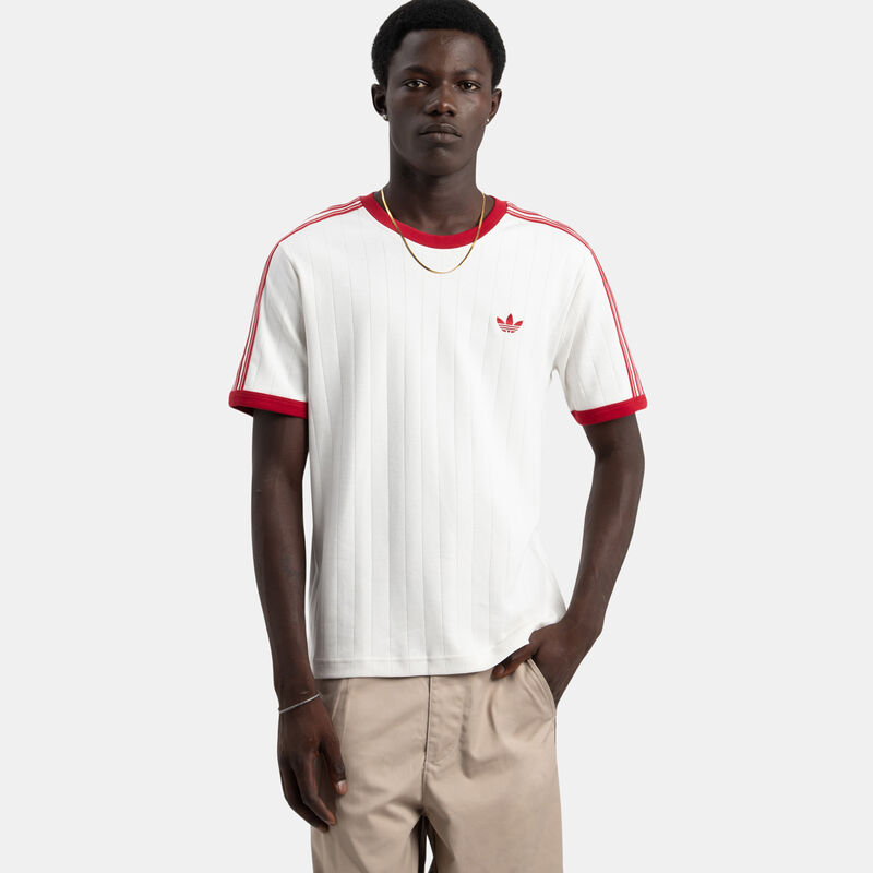 T-shirt adidas Drop Needle 3-Stripes, bianco/rosso
