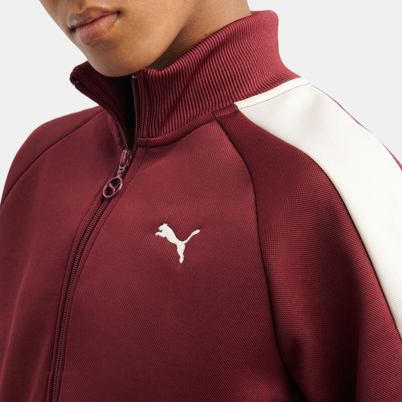 Felpa con zip Puma T7 ALWAYS ON, bordeaux/beige