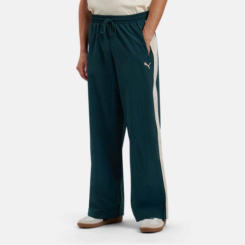 Pantaloni Puma T7 Oversize, verde/bianco