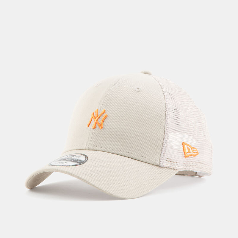 Cappellino New Era 9FORTY Trucker New York Yankees MLB Mini Logo bambini, beige/arancione