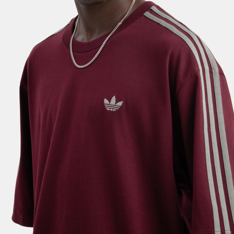 T-shirt adidas adicolor 3-Stripes Oversized, bordeaux/grigio