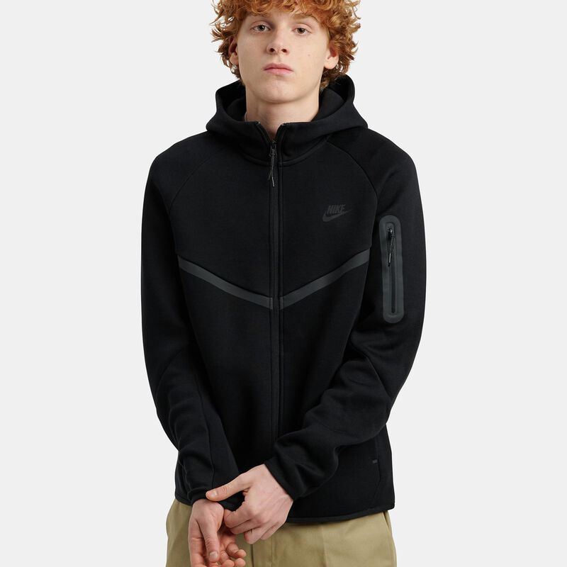 Felpa con zip Nike Tech, nero