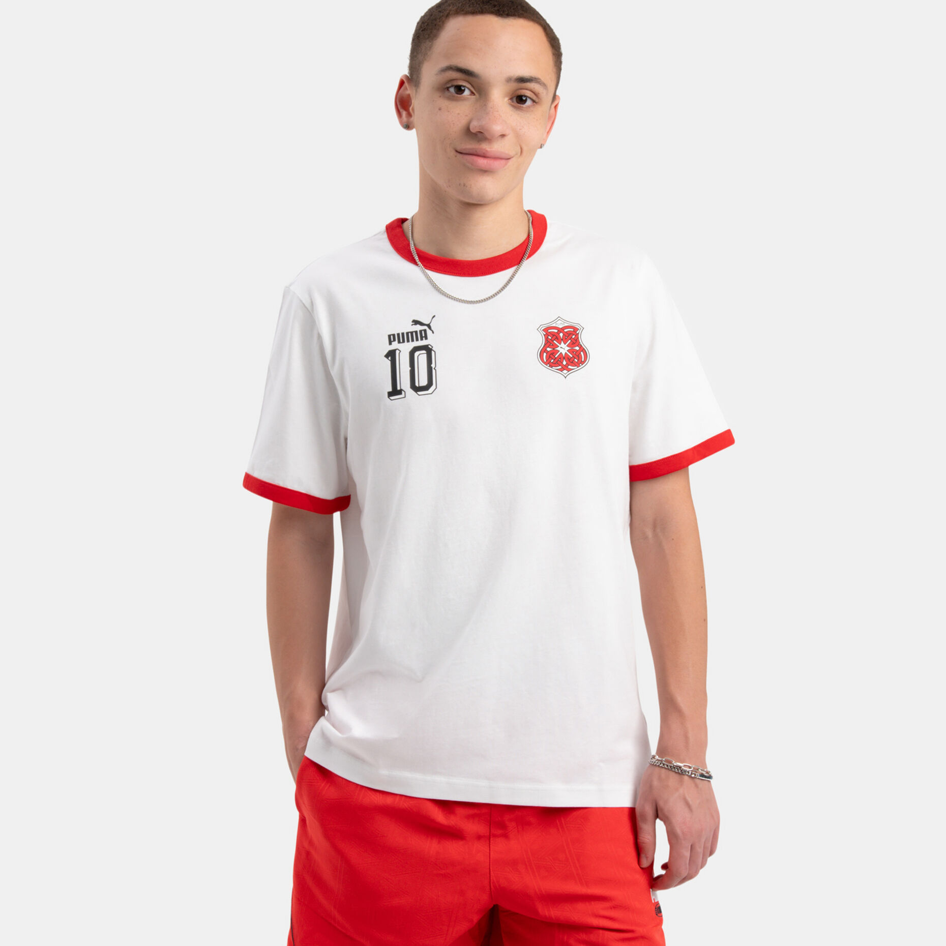 T-shirt Puma FUTURE.PUMA.ARCHIVE Ringer, bianco/rosso/nero