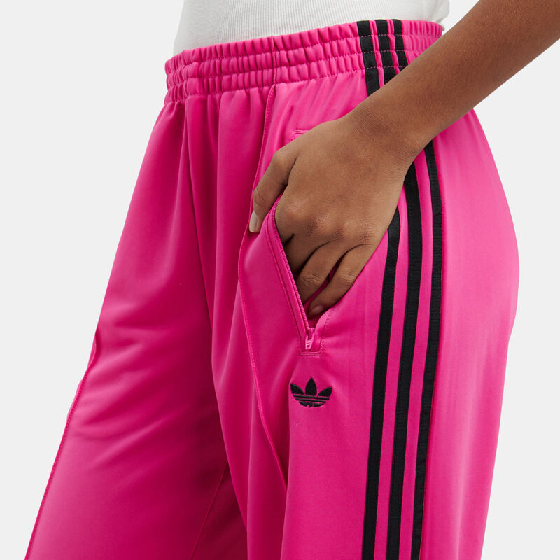 Pantaloni adidas Track adicolor Classic Firebird Loose, fucsia/nero