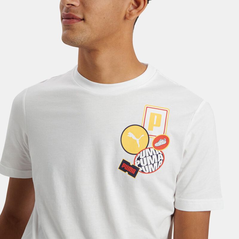 T-shirt Puma Graphics Icon, bianco/multicolor
