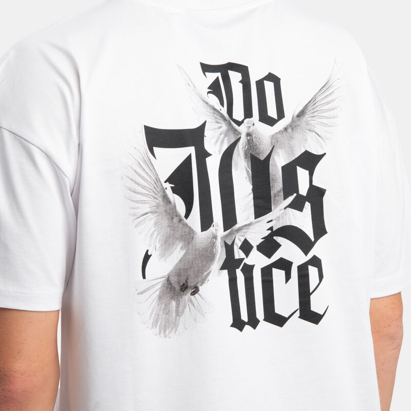 T-shirt VRL Justice, bianco/nero