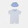 Completo Nike Towel Terry Short Sleeve Romper, azzurro/bianco