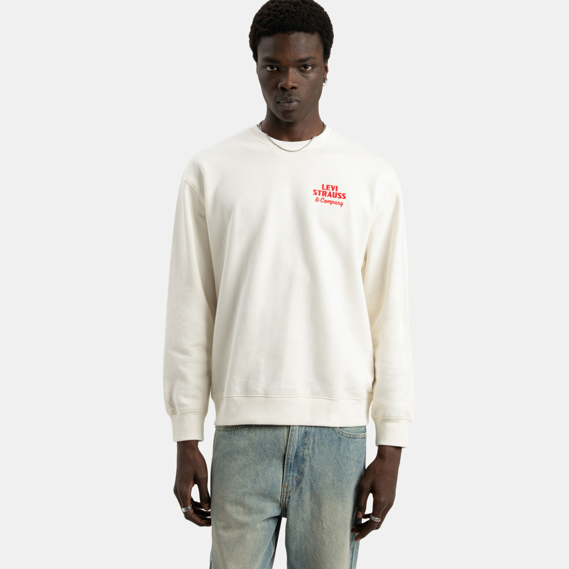 Felpa Levi's Relaxed Graphic, bianco/rosso