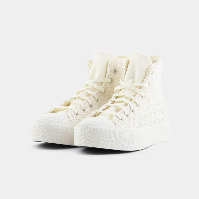 Converse Chuck Taylor All Star Lift Platform Crochet, bianco