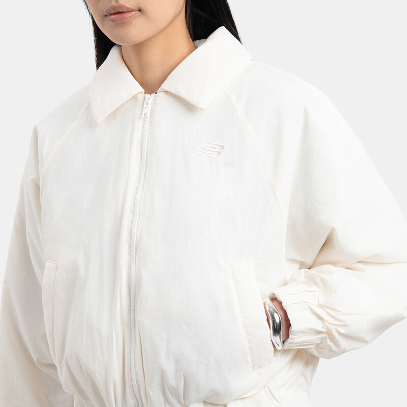 Giacca New Balance Woven Bomber, bianco