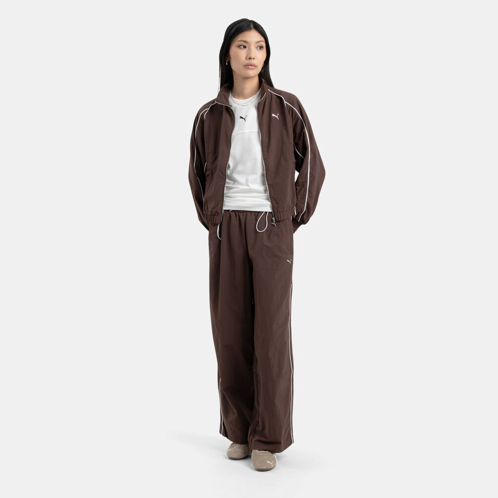Pantaloni Puma T7 Balloon, marrone/bianco