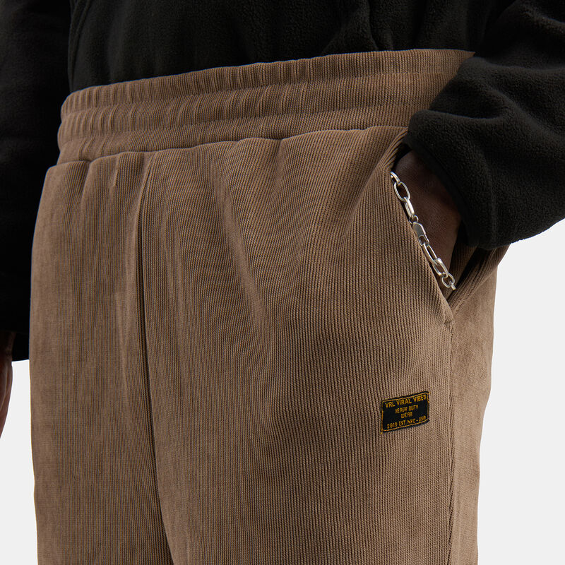 Pantaloni VRL Ribbed Jogger, marrone