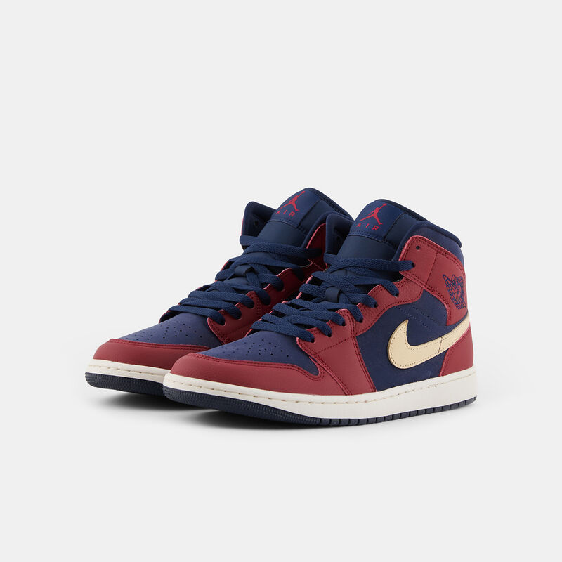 Air Jordan 1 Mid SE Team Red Obsidian, rosso/blu/beige
