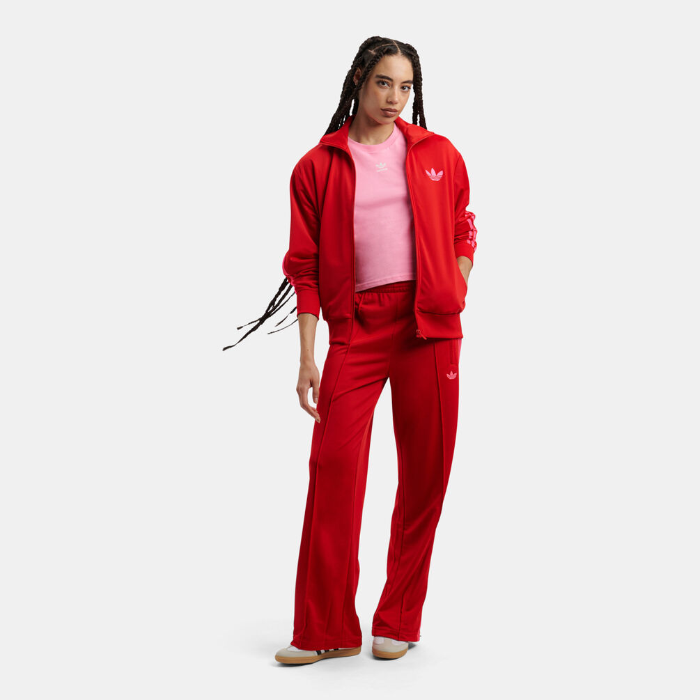 Felpa con zip adidas Track top adicolor Classic Firebird Loose, rosso/rosa