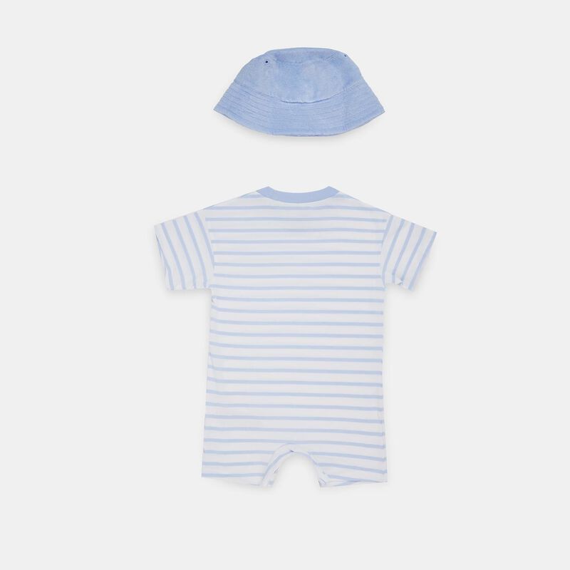Completo Nike Towel Terry Short Sleeve Romper, azzurro/bianco
