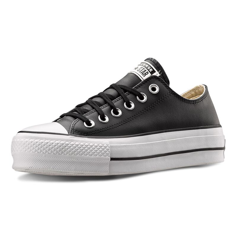 Converse Chuck Taylor All Star Platform Leather, nero/bianco