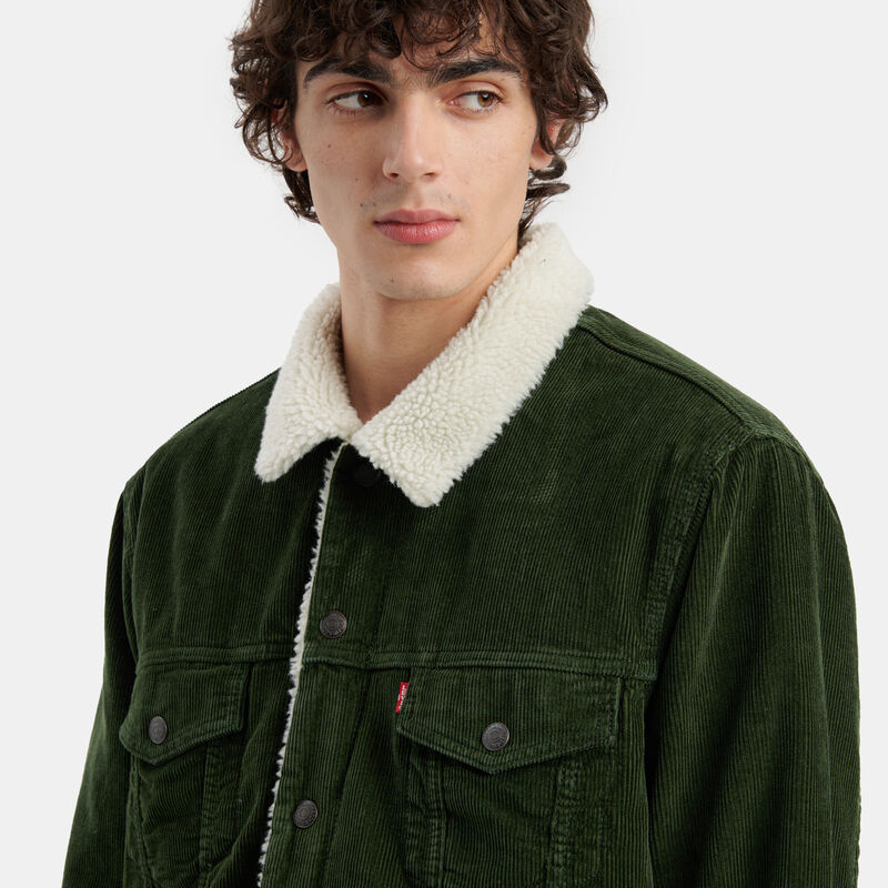 Giacca Levi's Sherpa Trucker, verde/bianco