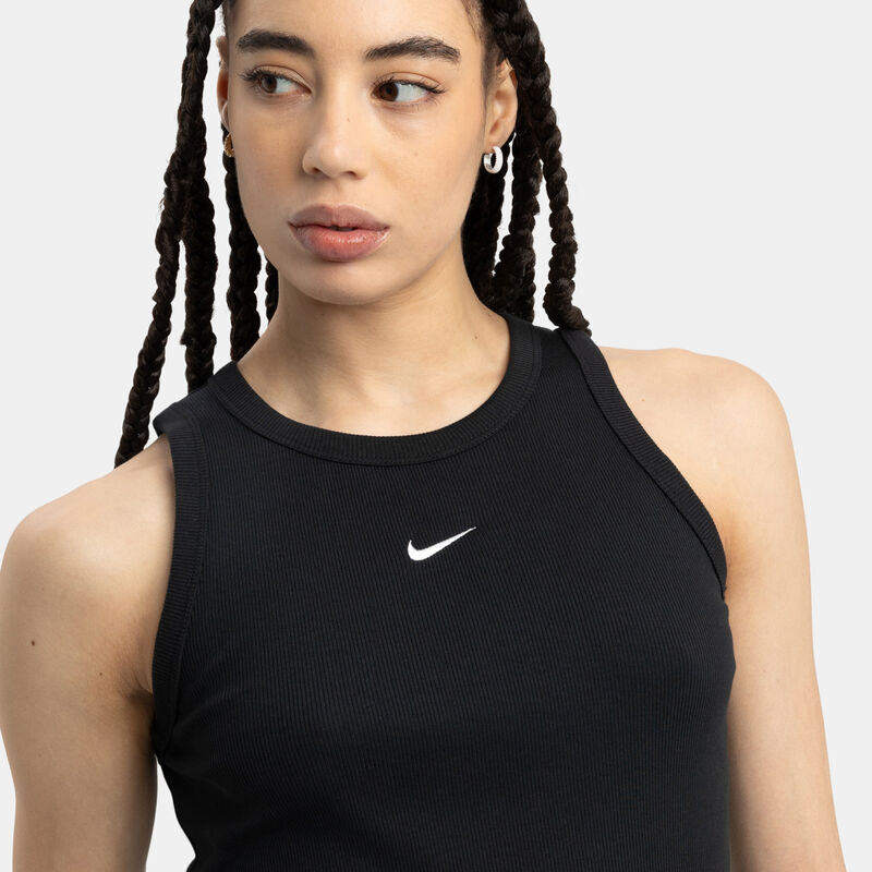 Canotta Nike Sportswear Ribbed, nero/bianco