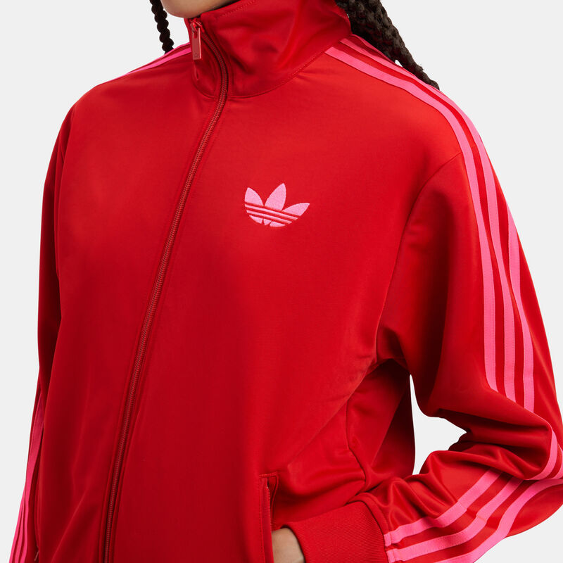 Felpa con zip adidas Track top adicolor Classic Firebird Loose, rosso/rosa