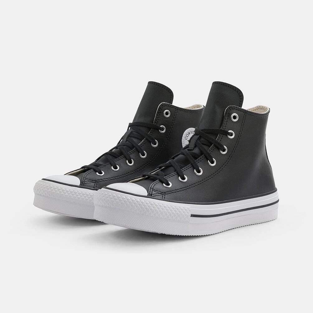 Converse Chuck Taylor All Star Lift Platform Leather, Nero/bianco