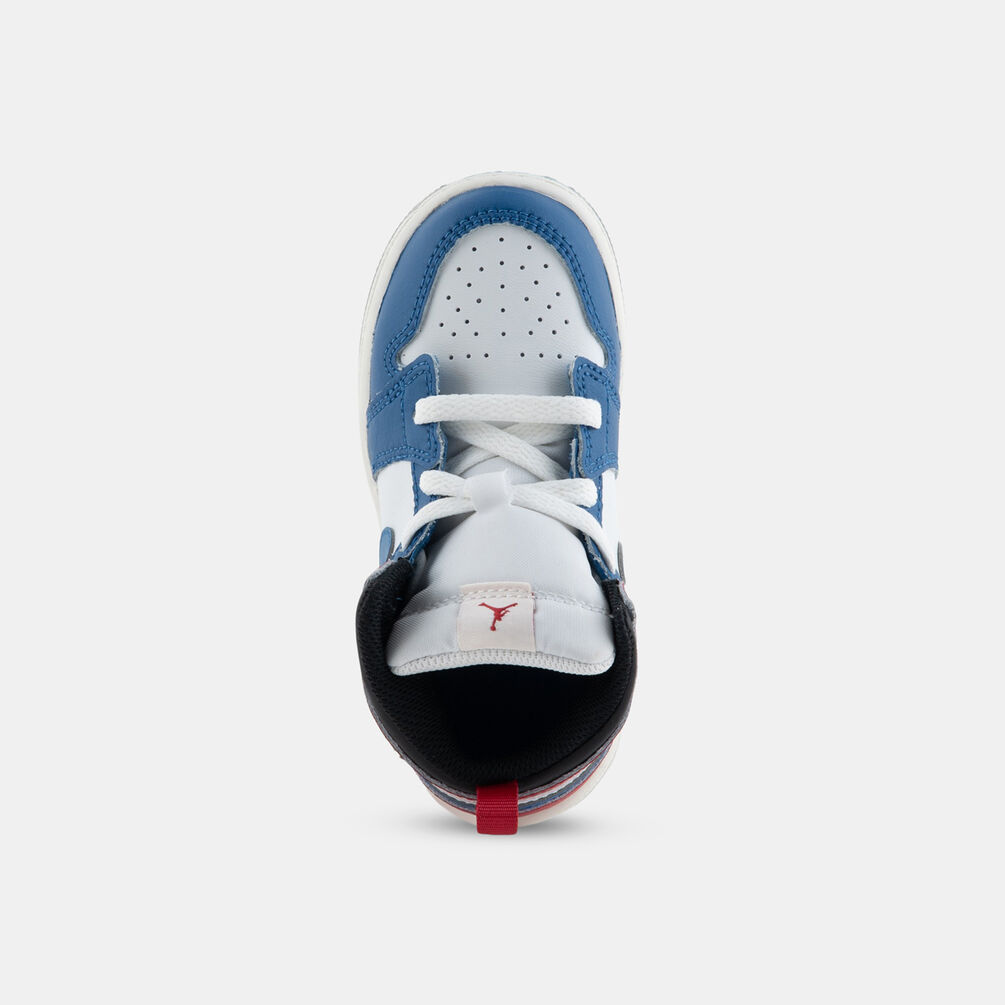 Air Jordan 1 Mid True Blue Varsity Red (TD), blu/rosso/bianco