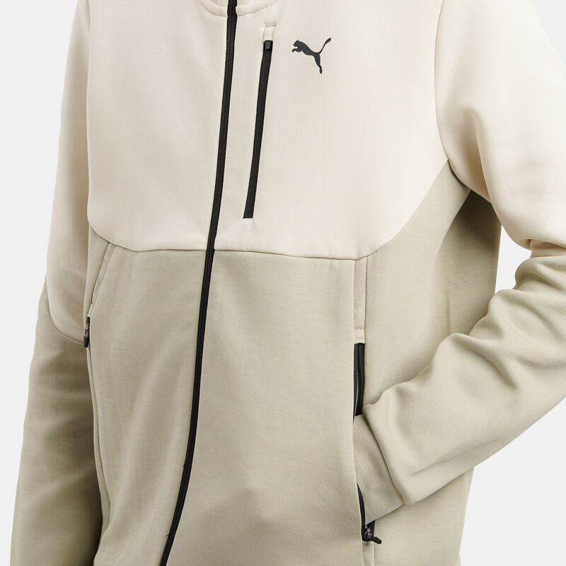 Felpa con zip Puma Pumatech, beige/nero