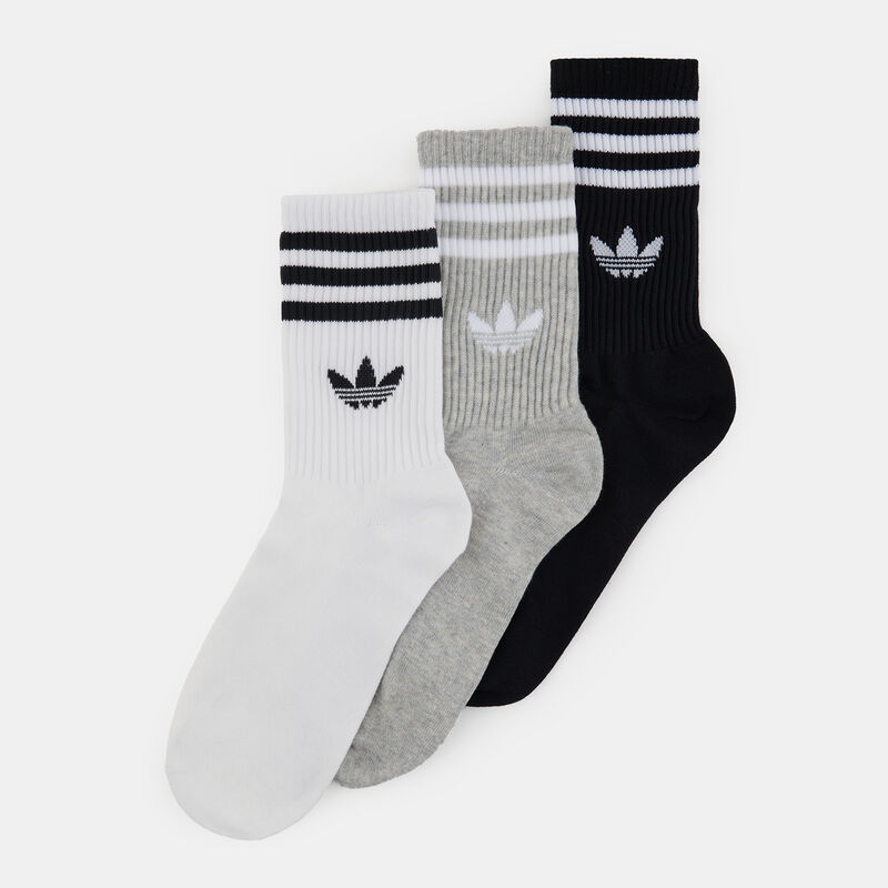 Calzini adidas 3 Stripes (3 paia), bianco/nero/grigio